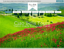 Tablet Screenshot of ciaobellatours.com